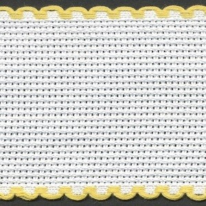 2in / 5cm White / Yellow Edged Aida Band - 1m