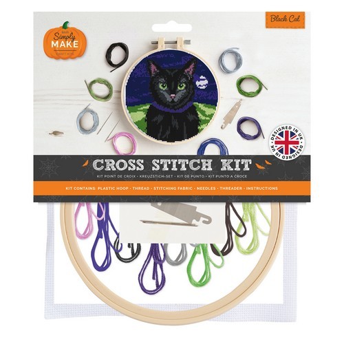  Simply Make Large Cross Stitch Kit - Black Cat