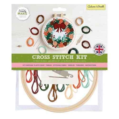  Simply Make Large Cross Stitch Kit - Autumn Wreath