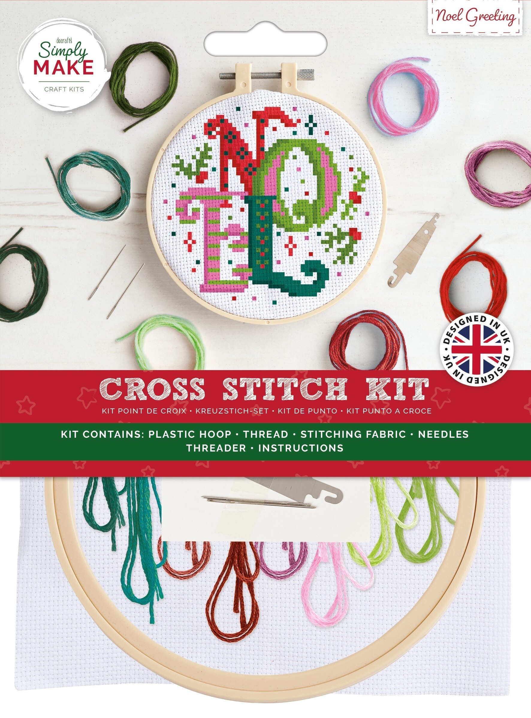 Simply Make Cross Stitch Kit - Noel Sentiment