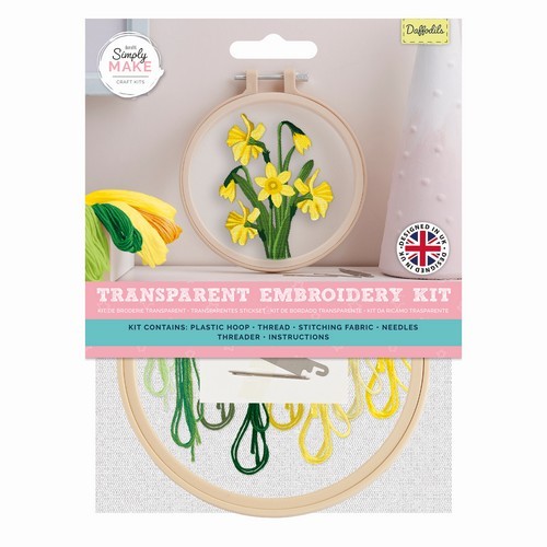  Simply Make Small Transparent Embroidery Kit - Daffodils