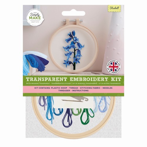  Simply Make Small Transparent Embroidery Kit - Bluebells