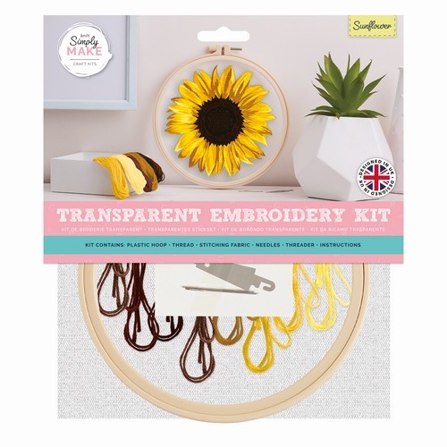  Simply Make Large Transparent Embroidery Kit - Sunflower