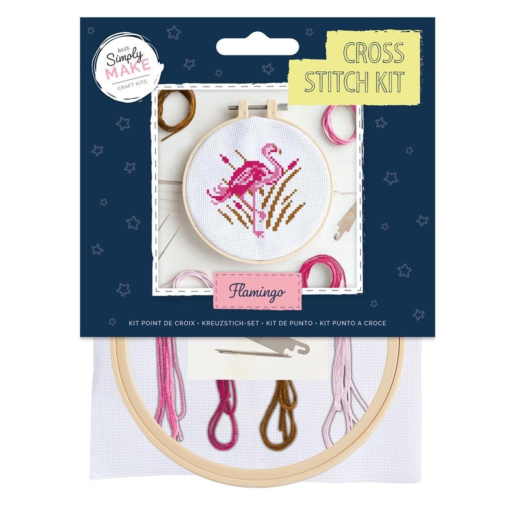 Simply Make Cross Stitch Kit - Flamingo