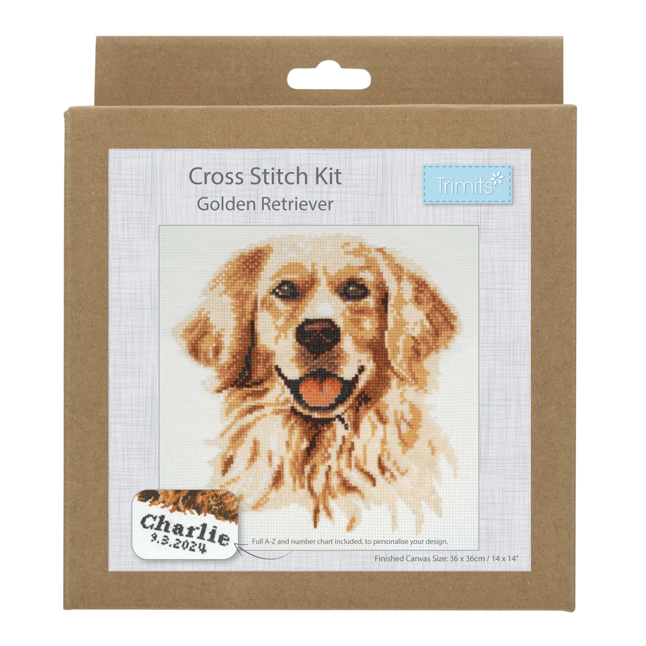 Trimits Dog Cross Stitch Kits: Golden Retriever