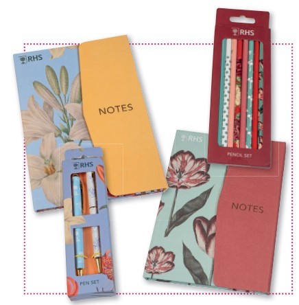 RHS Notebook, Pens & Pencil Sets