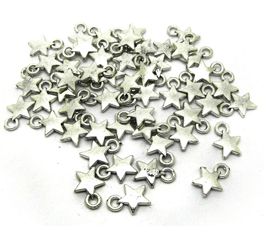 Star Silver Tone Charms - 3 Pack