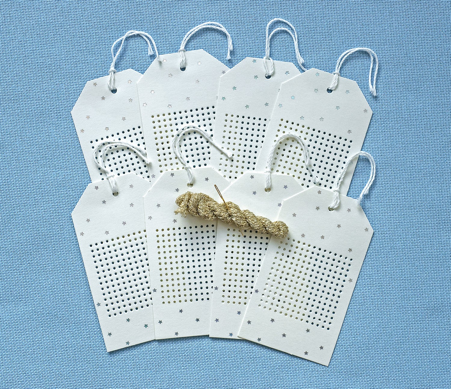 Starry Stitchable Tags Cream/Silver 