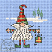 Mouseloft Christmas A Gift ftom a Gnome Cross Stitch Kit With Card And Envelope - S33stl