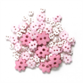 Craft Buttons - Pink Flowers (2.5g Pack)