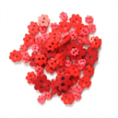 Craft Buttons - Red Flowers (2.5g Pack)