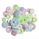Craft Buttons - Assorted Pastels (60g Pack)