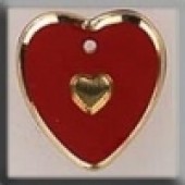Glass Treasures 12094 - Medium Heart Red/Gold