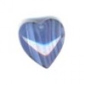 Glass Treasures 12098 - Vertical Striped Heart Blue