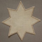 20cm Star Crochet Doilies - White/Gold 20cm / 7.5in