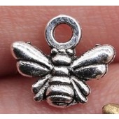 Small Bee Silver Tone Charms 3 Pack