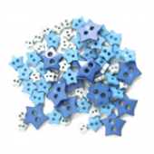Craft Buttons - Blue Stars (2.5g Pack)