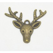 Stag Head Bronze Tone Charms 3 Pack