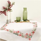 Rico Christmas Flower Embroidery Table Cloth Kit