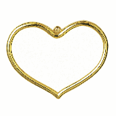 Plastic Heart Shaped Frame - Gold 