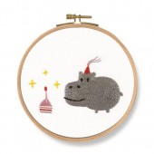 DMC Birthday! Hippo Printed Embroidery Kit - TB127