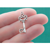 Key Silver Tone Charms - 3 Pack