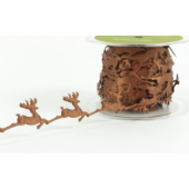 EX32 - Brown Cut-Out Reindeer Shapes Ribbon