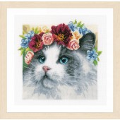 Lanarte Counted Cross Stitch Kit - Flower Crown: Ragdoll 