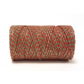 Baker's Twine Red & Emerald with Gold Sparkle 100m Roll