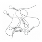 Silver Long Ball Earring Hooks - Pack of 6