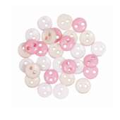 Craft Buttons - mini round pink (2.5g Pack)