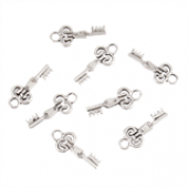 Key B Silver Tone Charms - 3 Pack