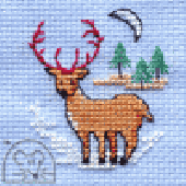 Mouseloft Winter Stag Cross Stitch Kit With Card And Envelope - P33stl