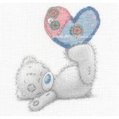 DMC BL1141/72 - Me to You Tatty Teddy Patchwork Heart Printed Cross Stitch Kit