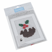 Trimits Cross Stitch Greeting Card Kit - Christmas Pudding