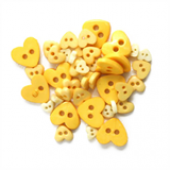 Craft Buttons - Yellow Hearts (2.5g Pack)